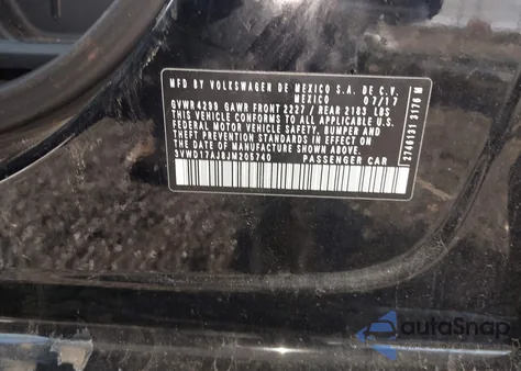 2018 Volkswagen Jetta 1.8T Se Sport из США, поврежденный, VIN 3VWD17AJ8JM205740